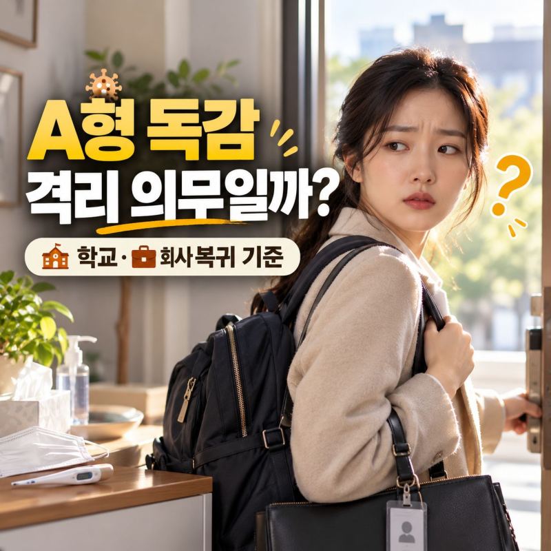 A형 독감 격리 의무일까? 학교·회사 복귀 기준은 어떻게 다를까?