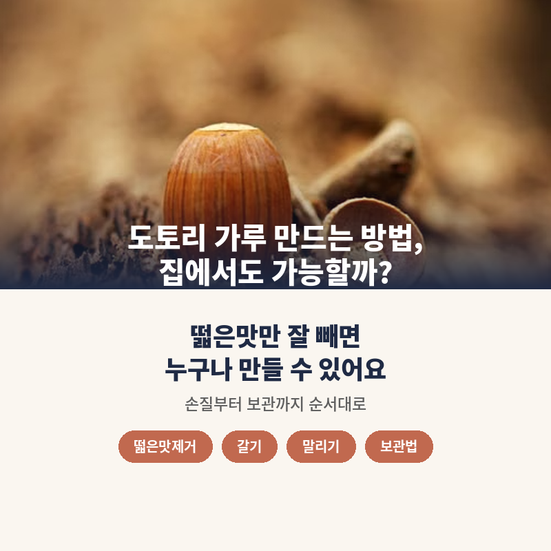 도토리 가루 만드는 방법, 집에서도 가능할까?