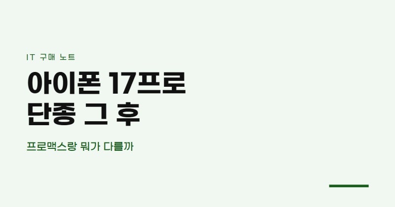 아이폰 17프로, 프로맥스랑 뭐가 다른지 찾아봤는데 카메라 얘기는 없더라구요(아이폰 17프로....