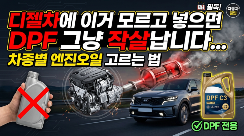 DPF차량은 전용 엔진오일이 따로있습니다. 아무거나 넣으면 수리비폭탄!!