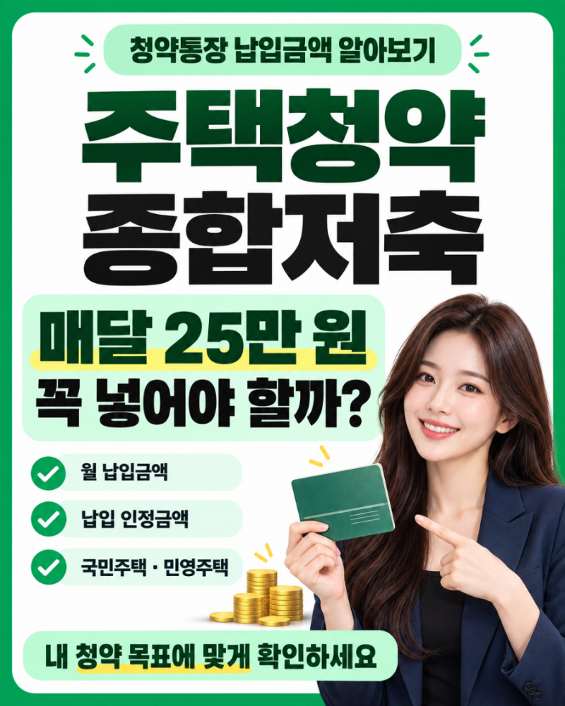 주택청약종합저축, 매달 25만 원 꼭 넣어야 할까?
