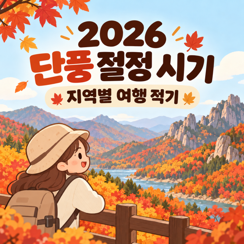 2026 단풍 절정 시기｜설악산 10월20일·내장산 11월4일, 지역별 여행 적기