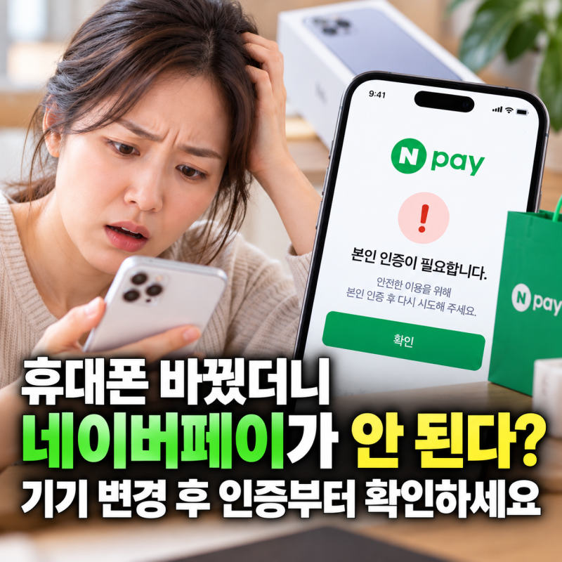 휴대폰 바꿨더니 네이버페이가 안 된다? 기기 변경 후 인증부터 확인하세요