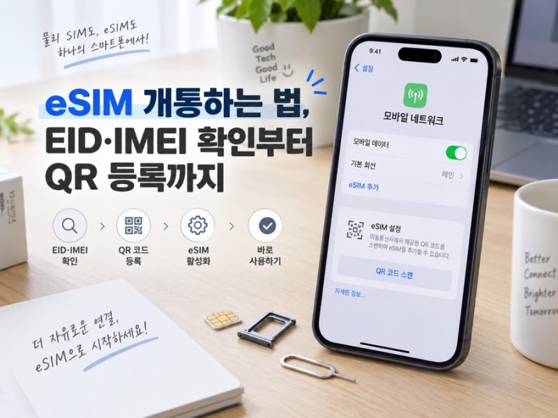 eSIM 개통 방법, 지원 단말·QR·기존 유심 전환 확인 순서