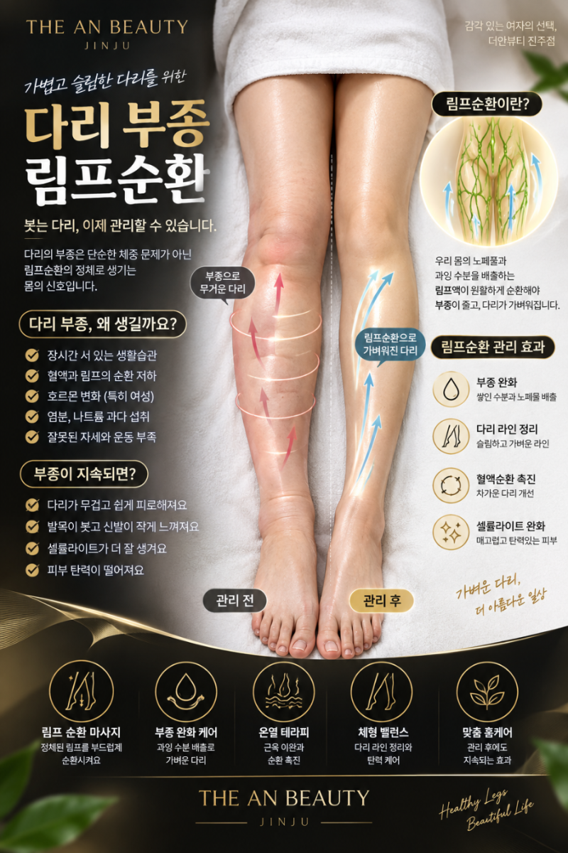 진주 다리 부종 림프순환관리