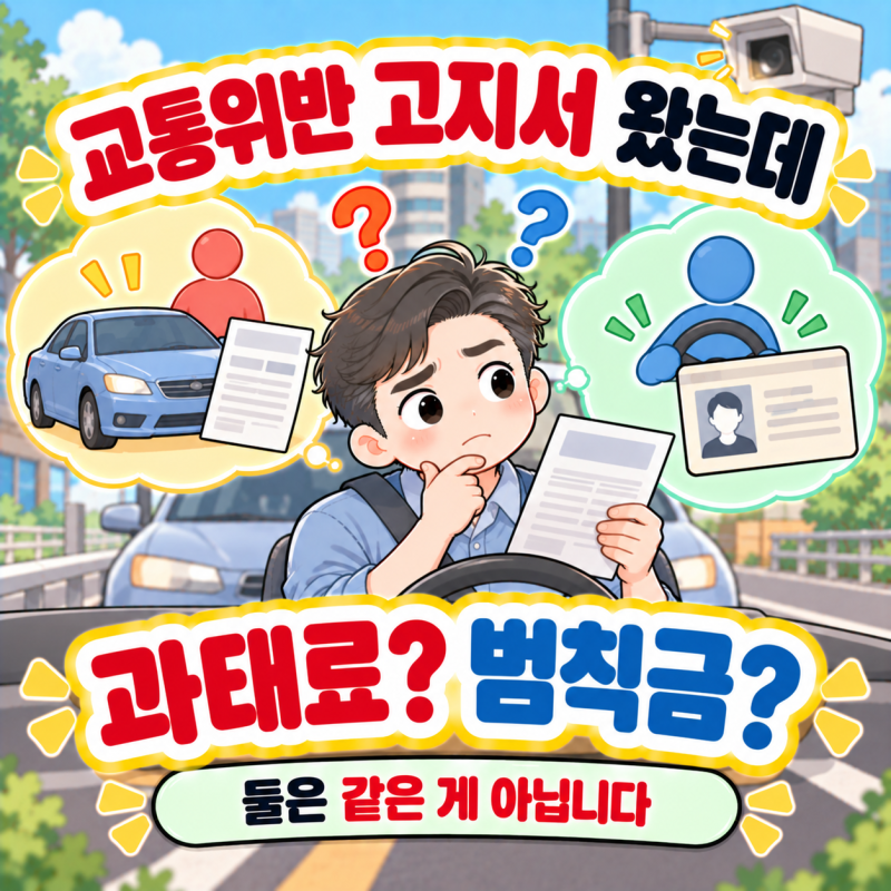 교통위반 고지서, 과태료와 범칙금은 뭐가 다를까?