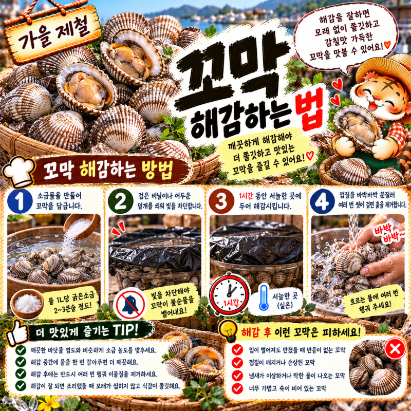 10월 제철 벌교 꼬막 손질법 & 뻘 완벽 제거 해감·삶은 살 냉동 보관 가이드