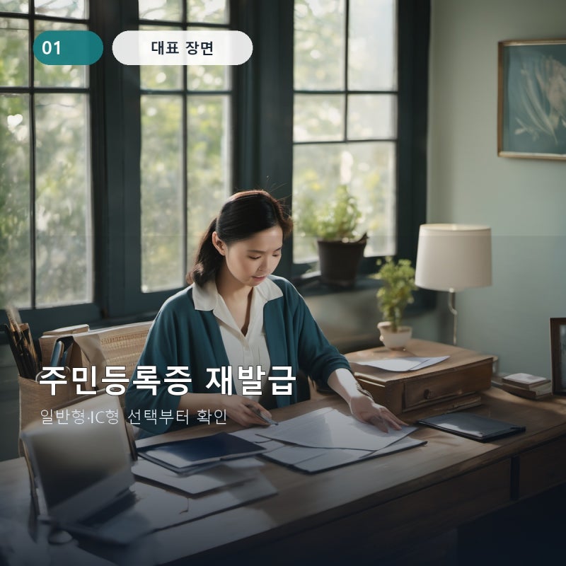 주민등록증 재발급, 5천원 일반형과 1만원 IC형 선택 5가지