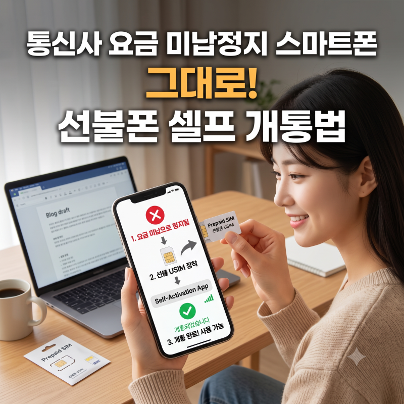 통신사 요금 미납정지 스마트폰 그대로 선불폰 셀프 개통하는 법