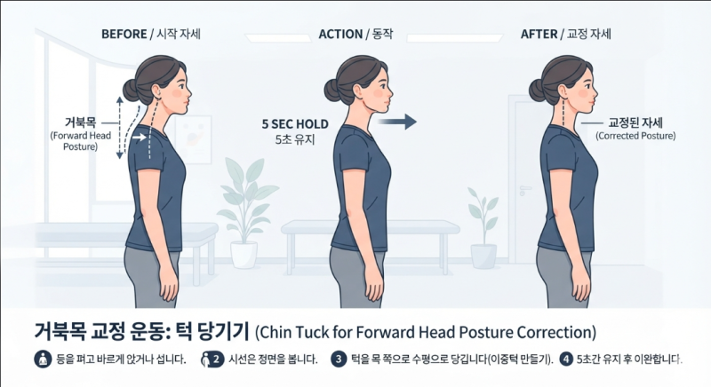 거북목 교정 운동, 치료법