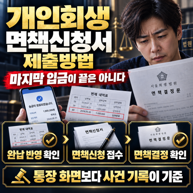 개인회생 면책신청서 제출방법, 완납 확인부터