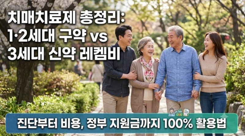 치매치료제 총정리진단 기준부터 구·신약 비교, 비용 및 정부 지원 혜택(+ 레켐비, 키선라 )