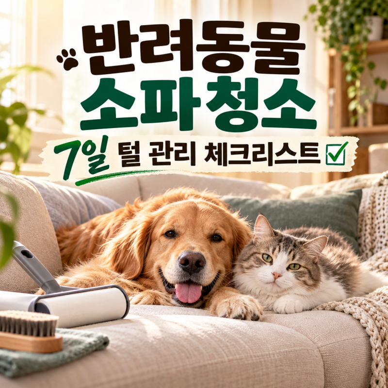 반려동물 소파 청소, 7일 털 관리 체크리스트