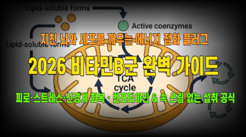 비타민B군 2026: 만성 피로·코르티솔 스트레스·자율신경계 회복 메커니즘 분석 & 활성형 8종 ....