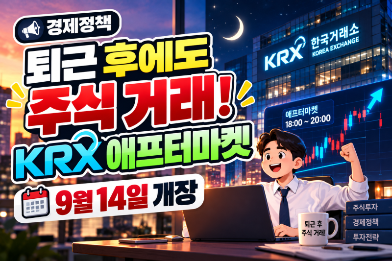 [경제정책] 퇴근 후에도 주식 거래! KRX 애프터마켓 9월 14일 개장
