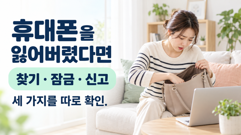 휴대폰 분실했다면, 찾기·잠금·통신사 신고를 나누어 확인하세요