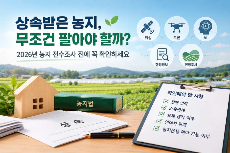 상속받은 농지, 무조건 팔아야 할까? 2026년 농지 전수조사와 농지 처분 총정리