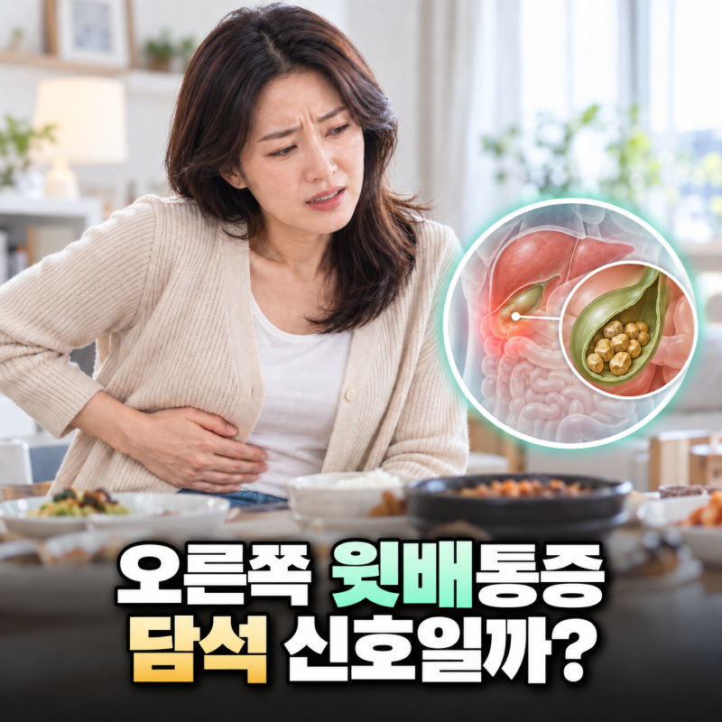 명절 과식 후 오른쪽 윗배 통증, 체기 아닌 담석 증상일까