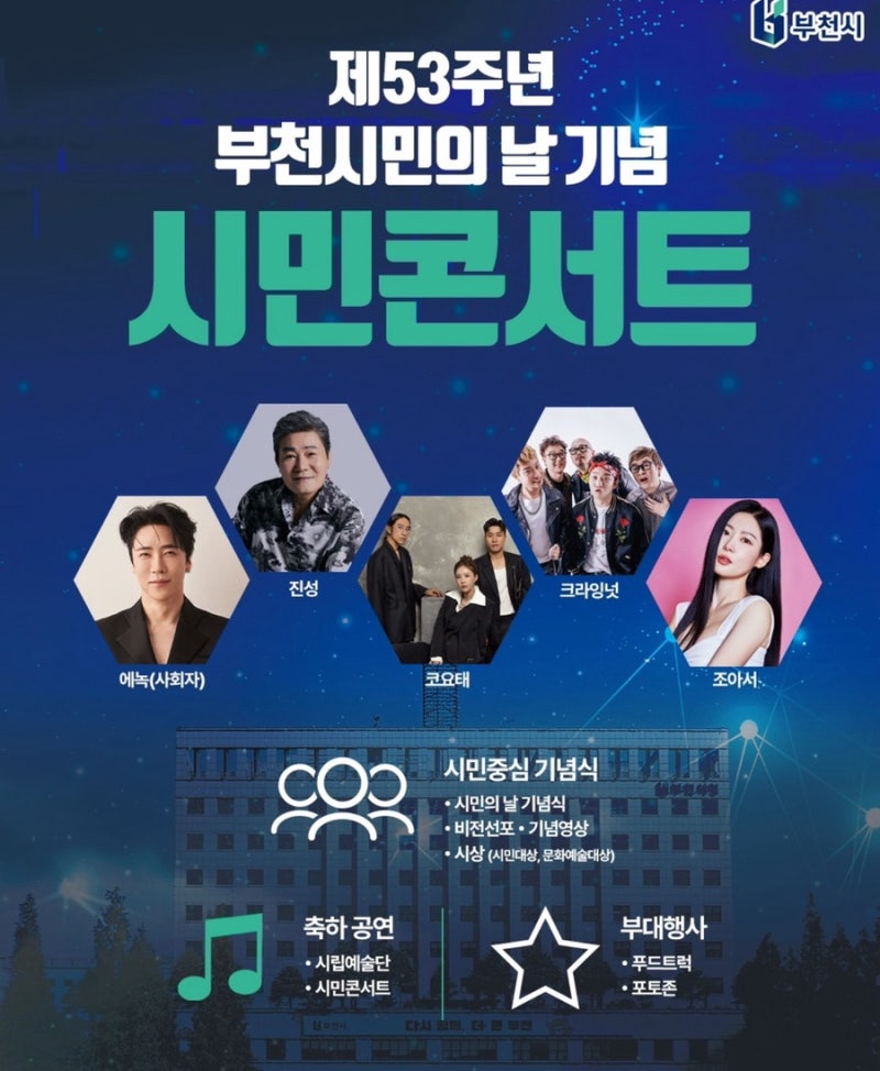 October Gyeonggi-do Attractions: Bucheon Citizen's Day Concert with Jinseong, Koyote, and Enoc