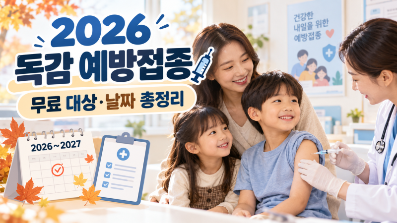 2026 독감 예방접종 무료 대상·날짜 총정리, 어린이 임신부 65세 이상 언제 맞을까?