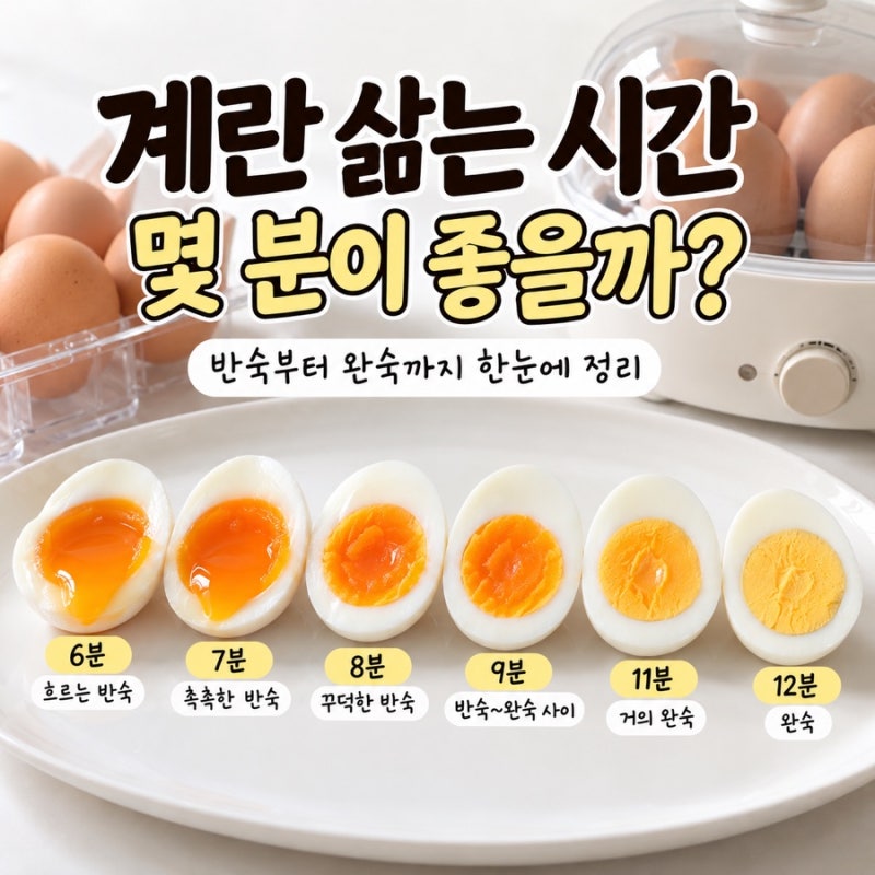 계란 삶는 시간 몇 분? 반숙부터 완숙까지 정리