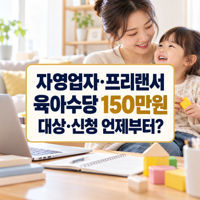 자영업자·프리랜서 육아수당 150만원, 대상·신청 언제부터?