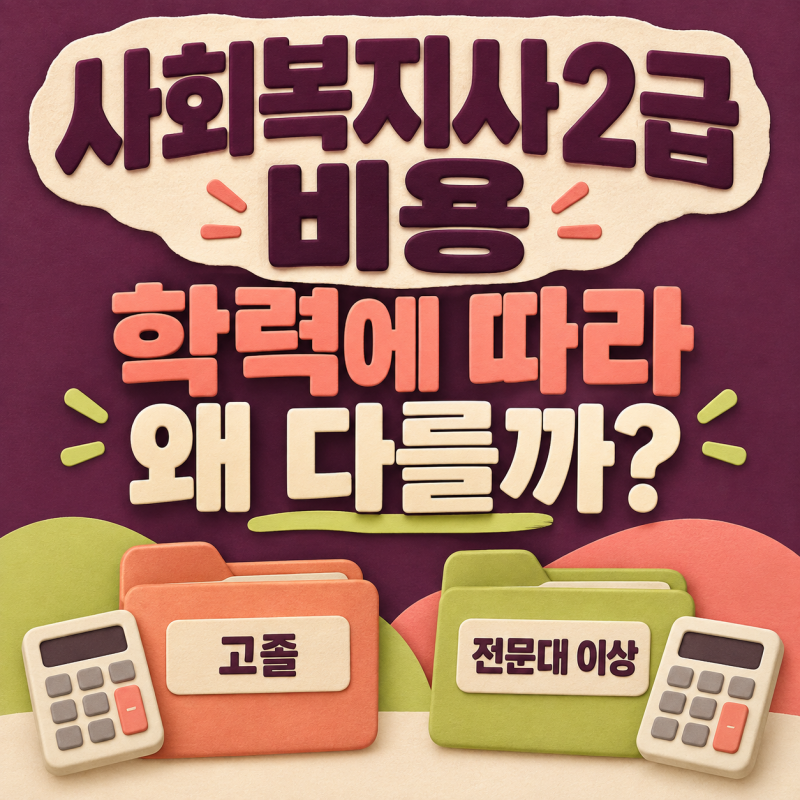 사회복지사2급 비용, 고졸과 전문대 이상은 왜 다를까?