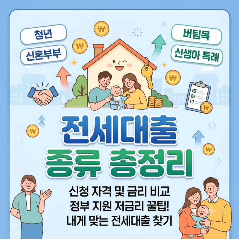 전세대출 종류 총정리, 상품별 신청자격 및 금리 비교