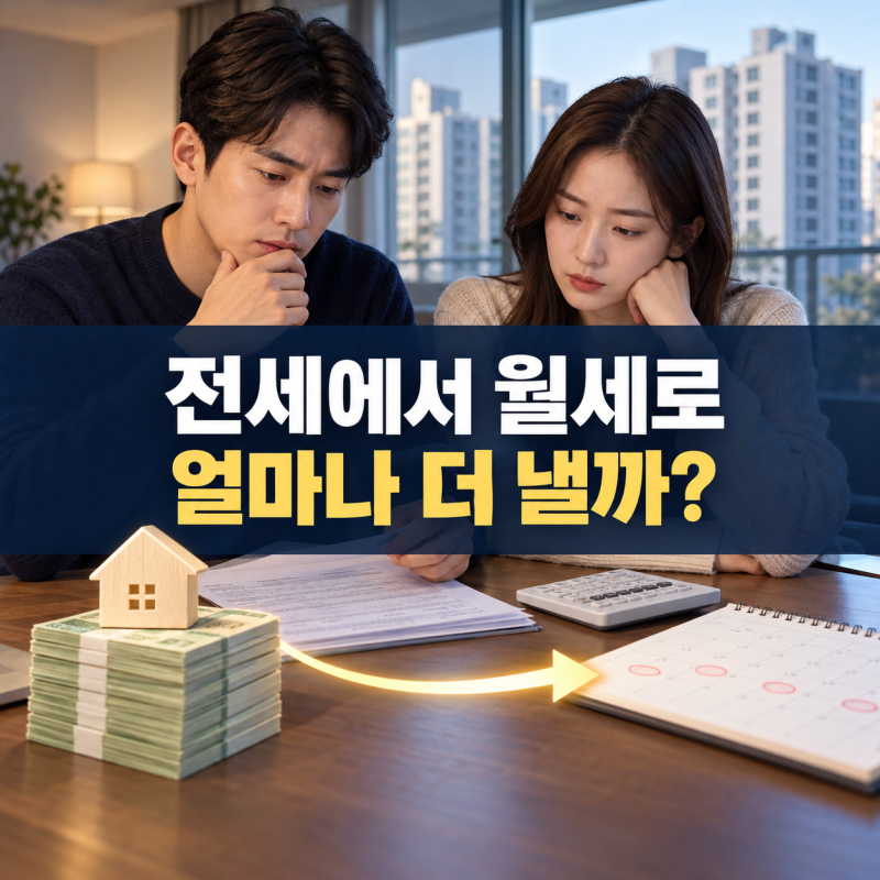 전세에서 월세로 바꾸면 얼마나 늘어날까? 보증금 1억당 주거비 계산법