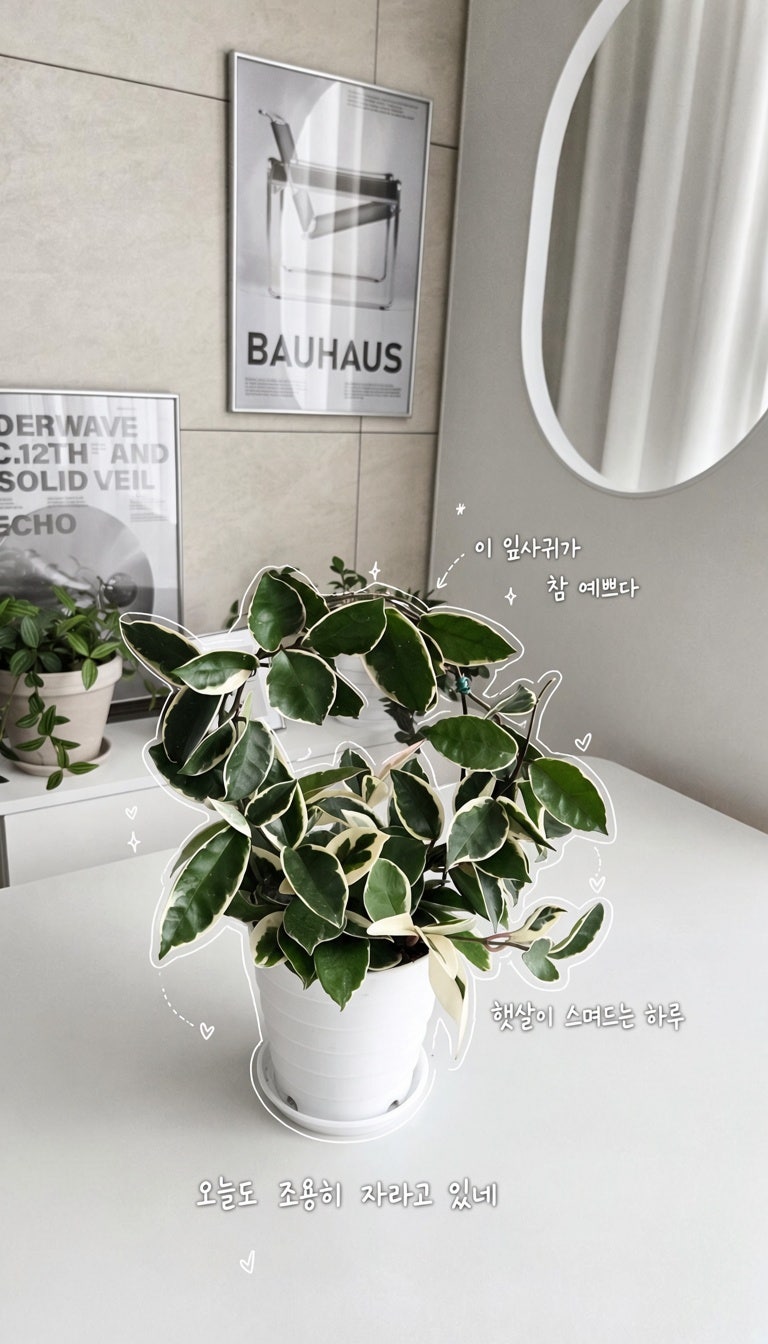 줄기가 길어져서 안 예뻐진 호야를 리스로 엮는 법 줄기 감는 방법