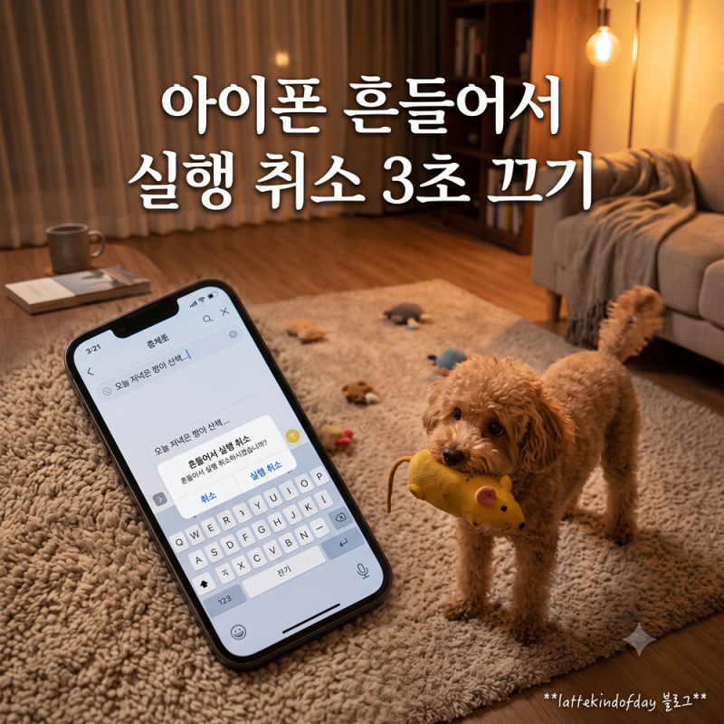아이폰 흔들어서 실행 취소 3초 끄기 (카톡 날아감 방지)