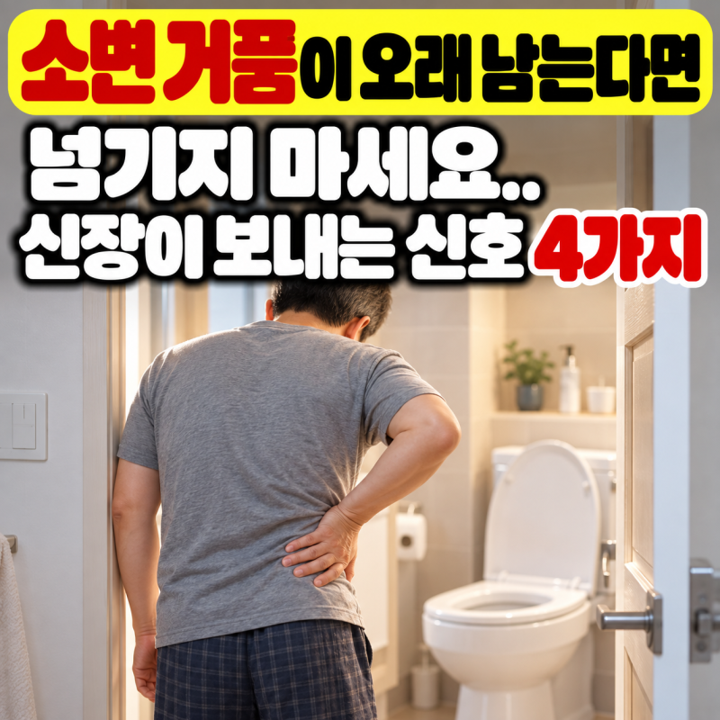 소변 거품이 오래 남는다면 넘기지 마세요.. 신장이 먼저 보내는 신호 4가지