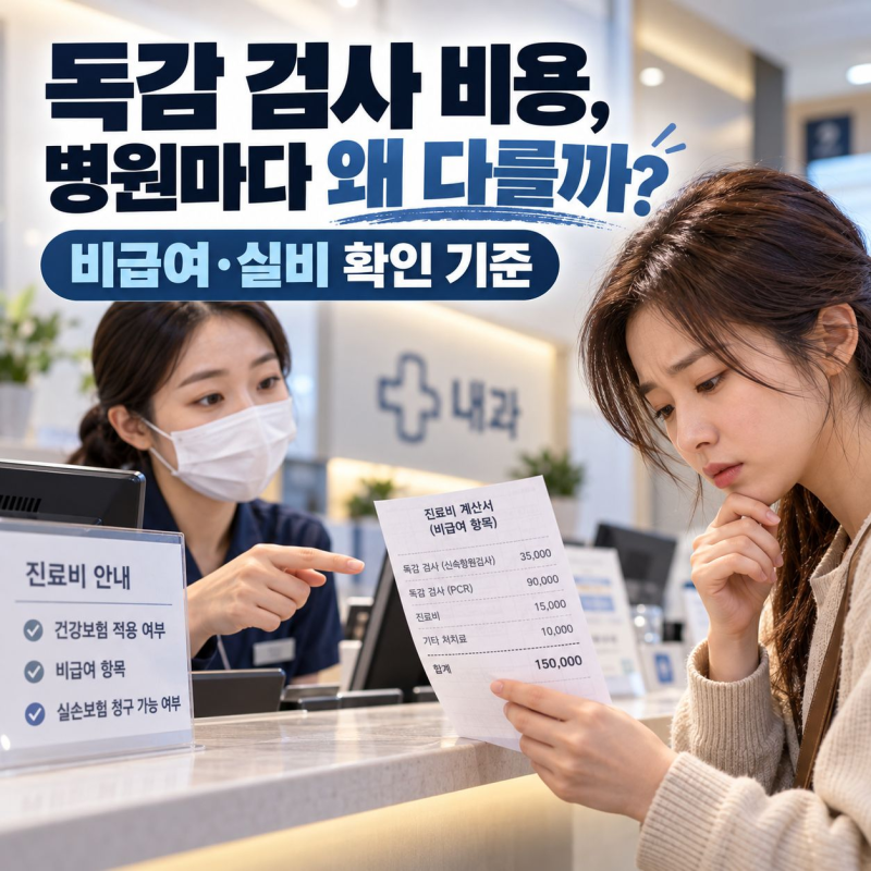 독감 검사 비용, 병원마다 왜 다를까? 비급여·실비 확인 전 볼 기준