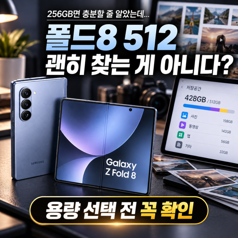 갤럭시 폴드8 512 살 필요 있을까? 256GB 골랐다가 후회할수도 있습니다!