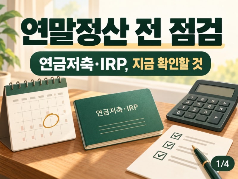 2026 연금저축·IRP 세액공제 한도｜연말정산 전 납입액부터 확인해요
