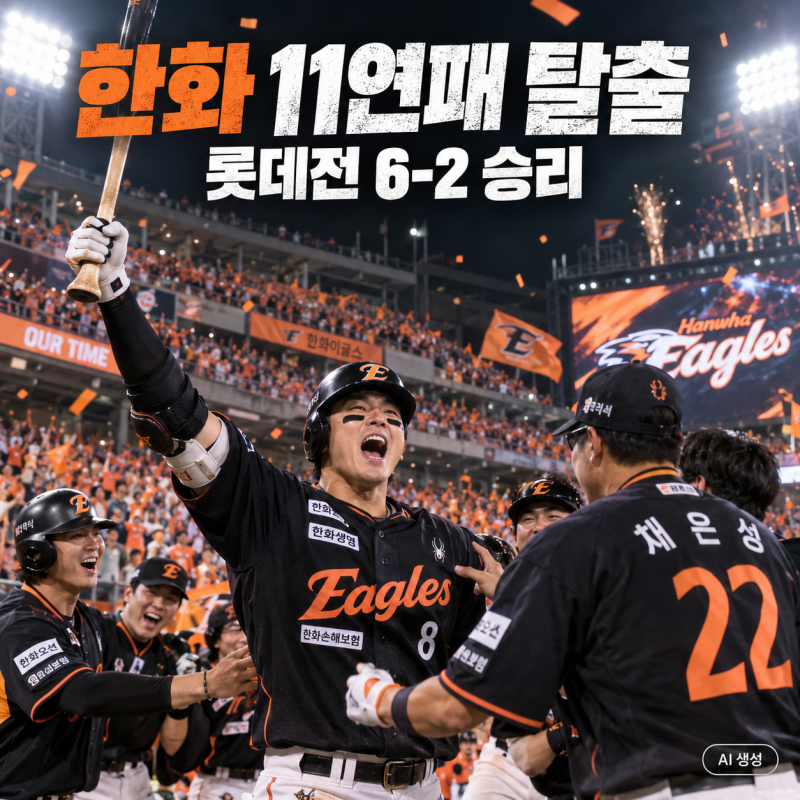 한화 11연패 탈출…롯데전 6-2 승리에서 달라진 점