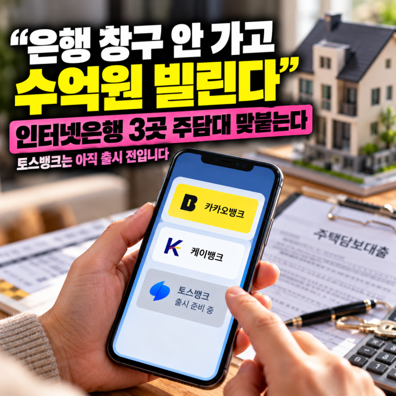 “은행 창구 안 가고 수억원 빌린다”…인터넷은행 3곳 주담대 맞붙는다