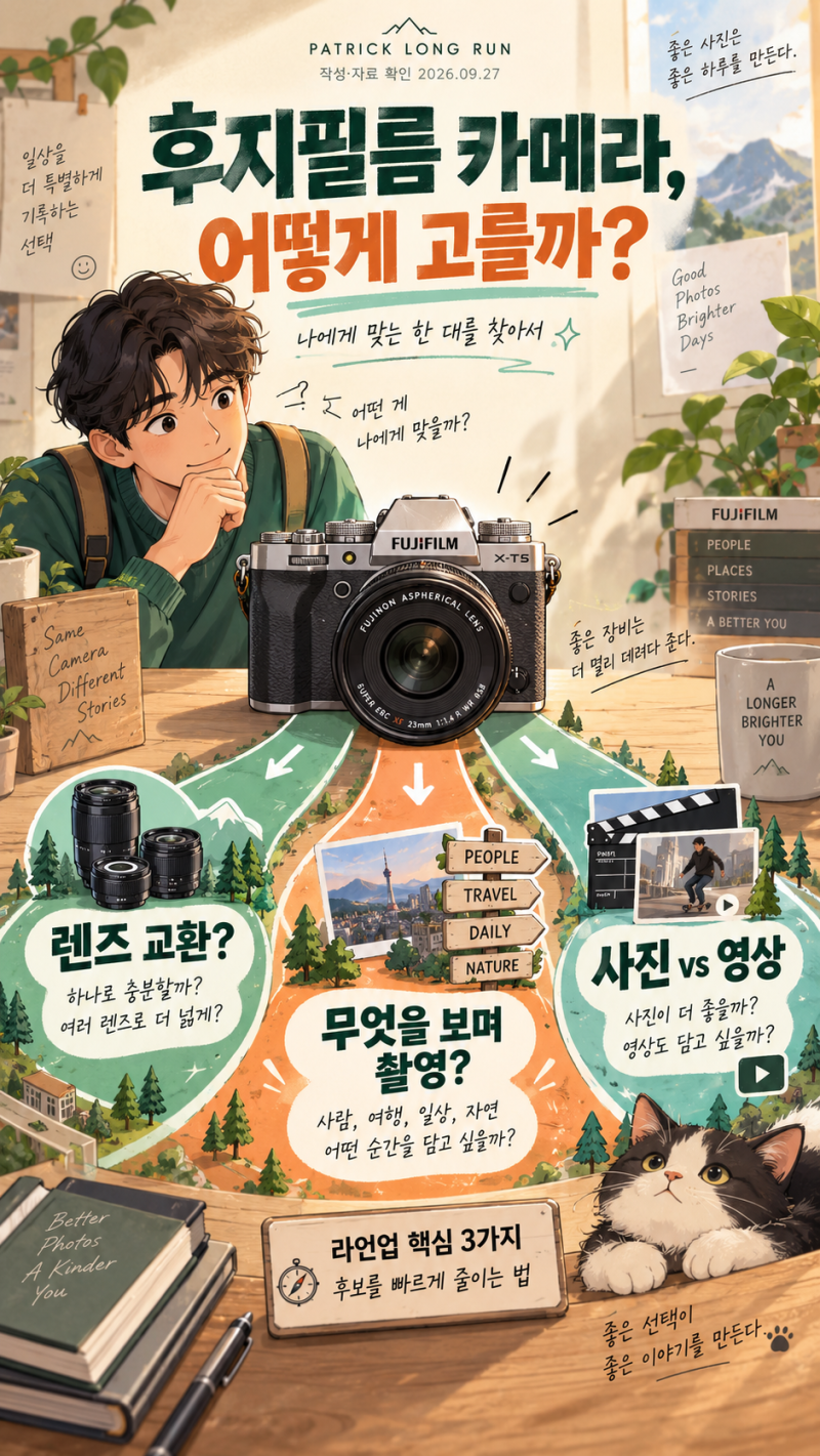 후지필름 카메라 라인업 총정리: X100VI·X-E5·X-T5부터 GFX까지 고르는 법