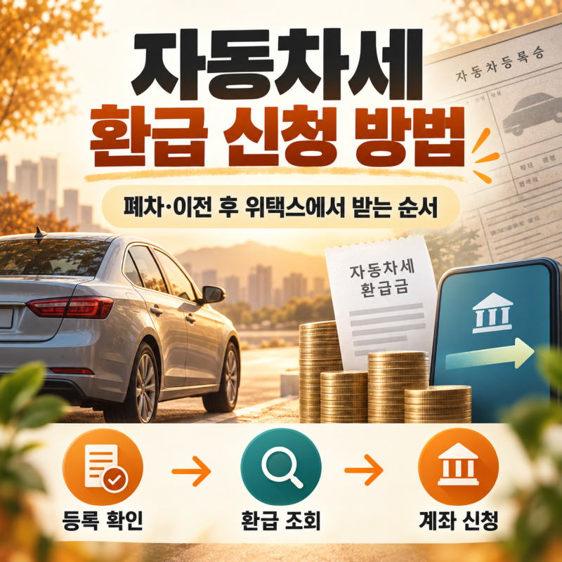 자동차세 환급 신청 방법, 폐차·이전 후 위택스에서 받는 순서