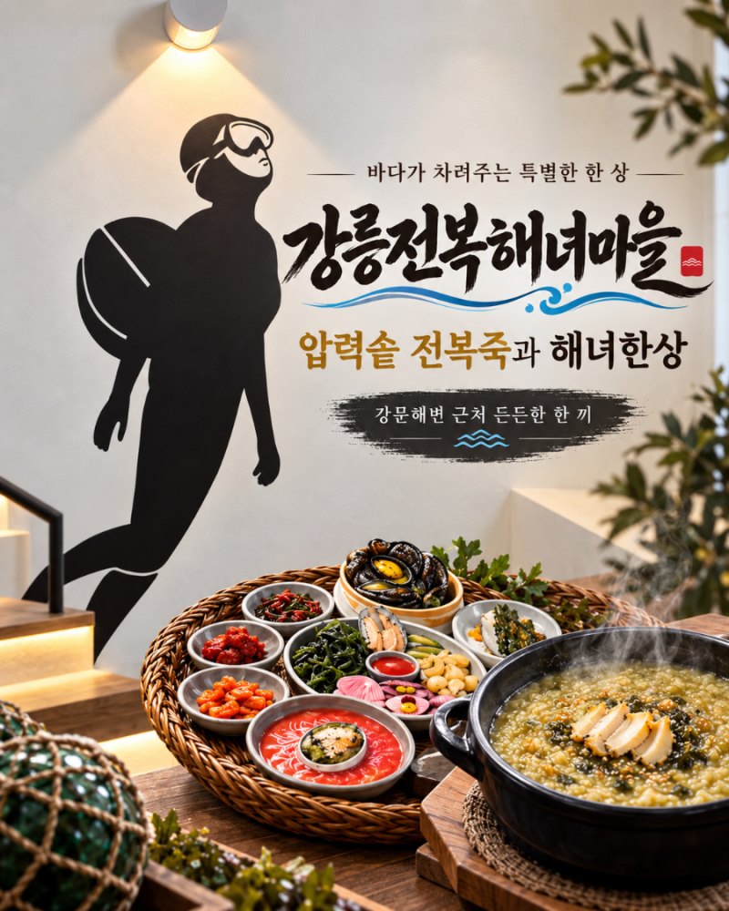 강릉 아침식사 추천 강릉전복해녀마을,압력솥 전복죽 해녀한상 후기