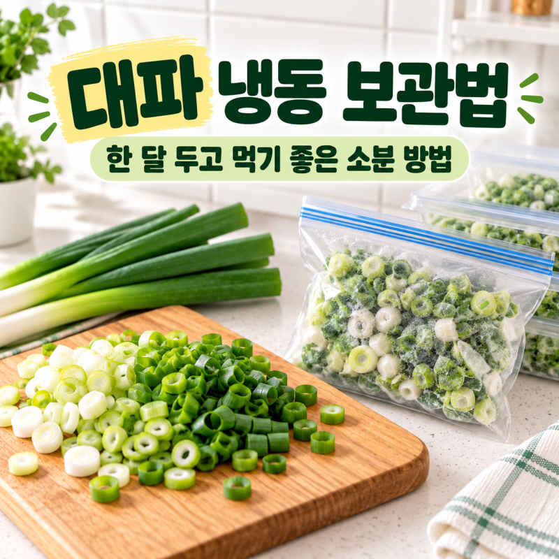 대파 냉동 보관법 한 달 두고 먹기 좋은 소분 방법