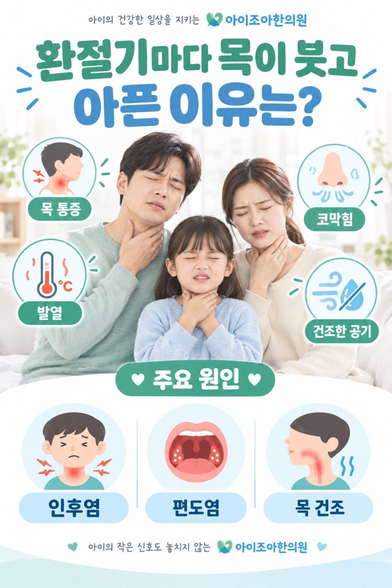 환절기마다 목이 붓고 아픈 이유는? 편도염과 인후염 차이 알아보기