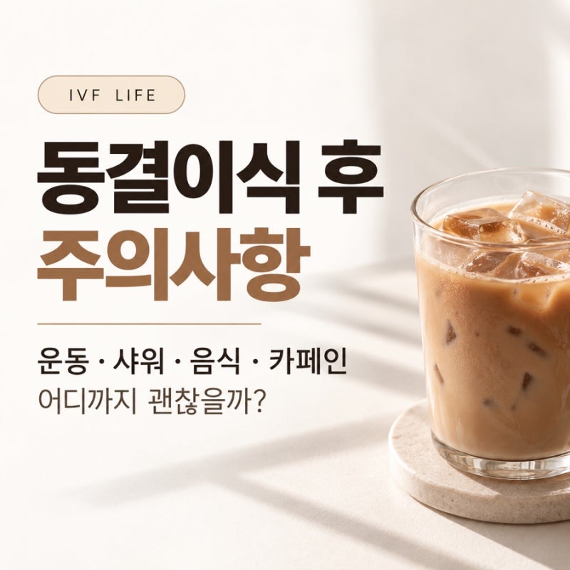 시험관 동결이식 후 주의사항｜운동·샤워·음식·카페인 어디까지 괜찮을까