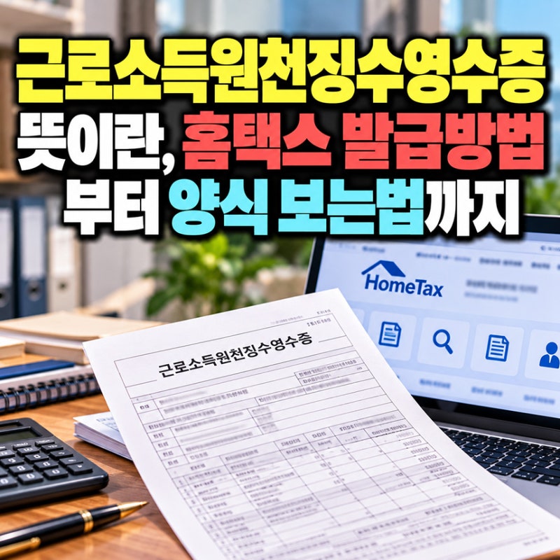 근로소득원천징수영수증뜻이란, 홈택스 발급방법부터 양식 보는법까지