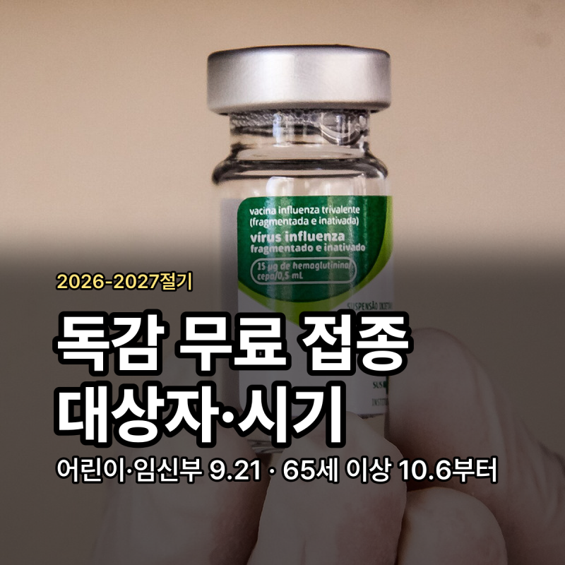 독감 무료 접종 대상자 시기 병원 찾기