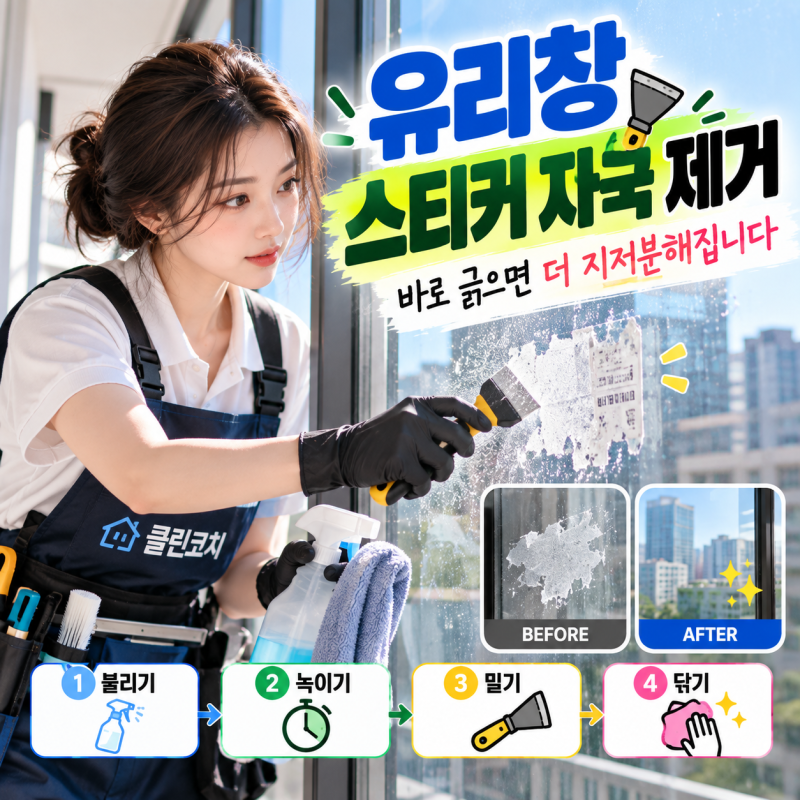 유리창 스티커 자국 제거 직접 해본 깔끔한 5단계