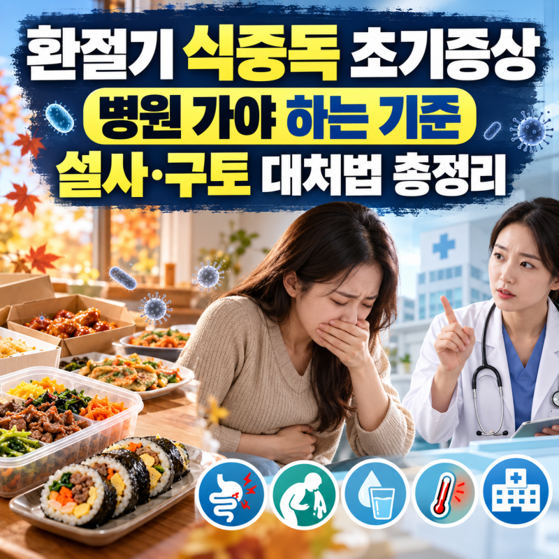 환절기 식중독 초기증상과 병원 가야 하는 기준 설사·구토 대처법 총정리