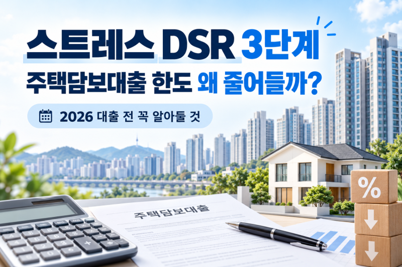 주택담보대출 한도 얼마나 줄어드나｜2026 스트레스 DSR 3단계 쉽게 정리