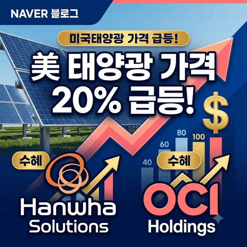 미국 태양광 가격 20% 급등! 한화솔루션·OCI 실질 수혜와 주가 전망 총정리