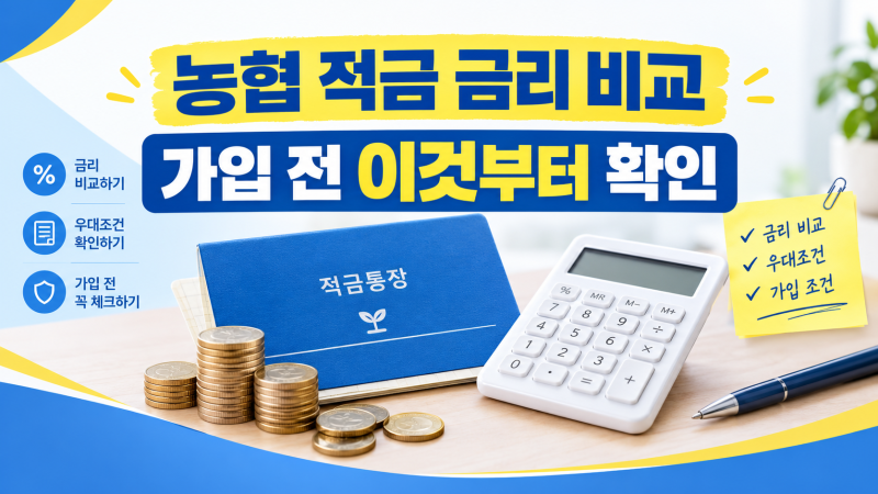 농협 정기적금 금리 비교, 가입 전에 이것부터 확인해보세요